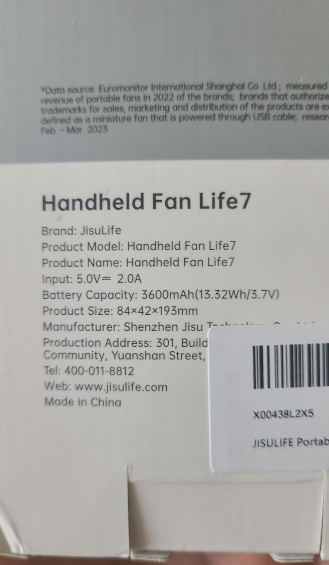 JISULIFE Handheld Fan Life7 – Ultimate Flexibility: High-Power Motor. LED Display. 19.5 Hrs Cooling. 5000mAh Rechargeable. 5-Speed. Foldable Design. 3-IN-1 Portable Fan for Travel Cruise Beach(Grey) photo review