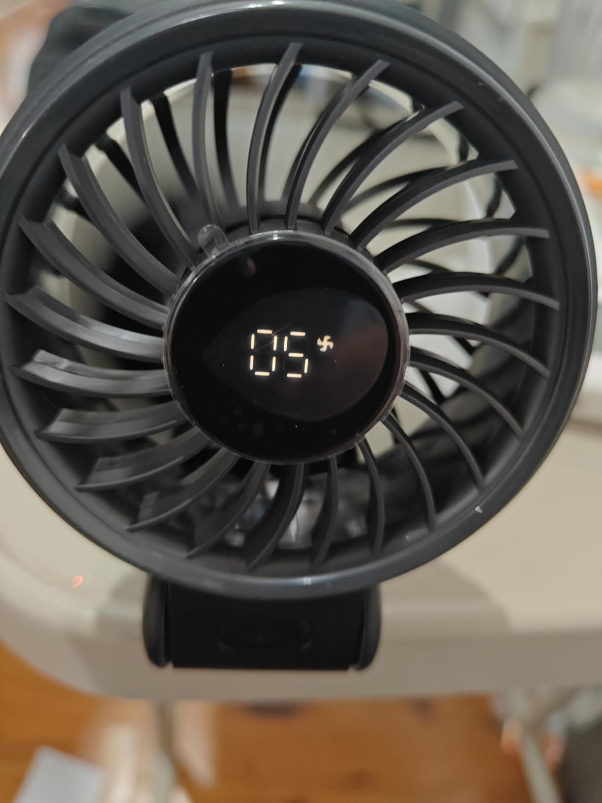JISULIFE Handheld Fan Life7 – Ultimate Flexibility: High-Power Motor. LED Display. 19.5 Hrs Cooling. 5000mAh Rechargeable. 5-Speed. Foldable Design. 3-IN-1 Portable Fan for Travel Cruise Beach(Grey) photo review