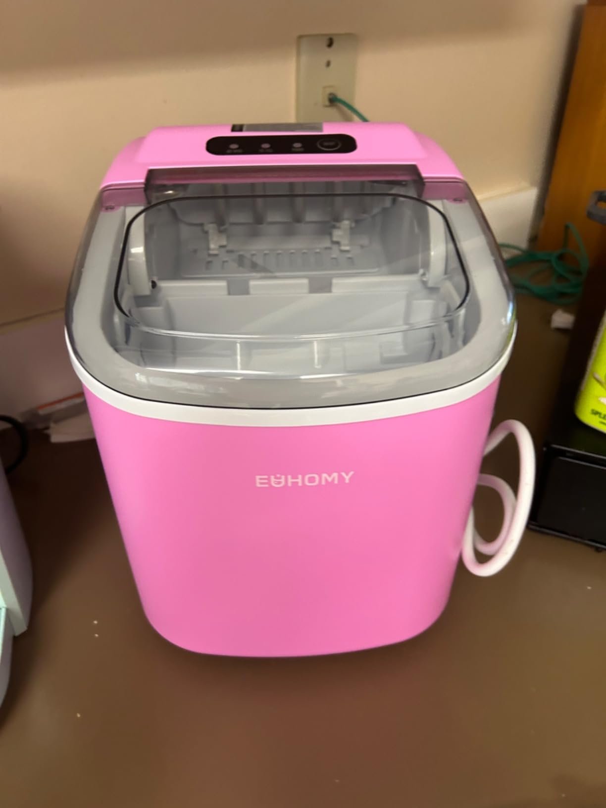 Hicon Ice Maker Machine 16M 16AL 26YB Home Ice Machine Dormitory Mini Ice Maker (16M With Handle) 15KG/24h photo review