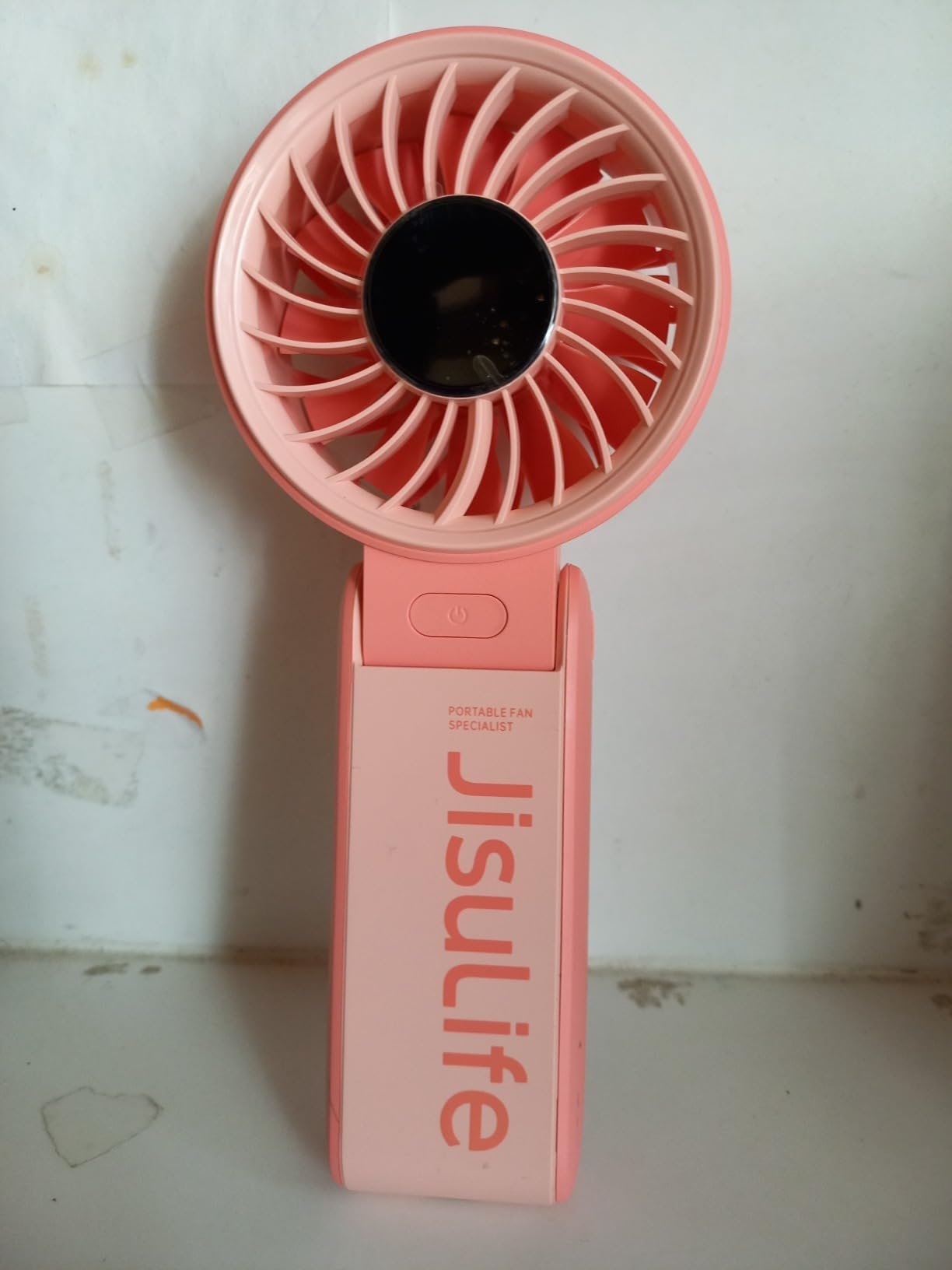 JISULIFE Handheld Fan Life7 – Ultimate Flexibility: High-Power Motor. LED Display. 19.5 Hrs Cooling. 5000mAh Rechargeable. 5-Speed. Foldable Design. 3-IN-1 Portable Fan for Travel Cruise Beach(Grey) photo review