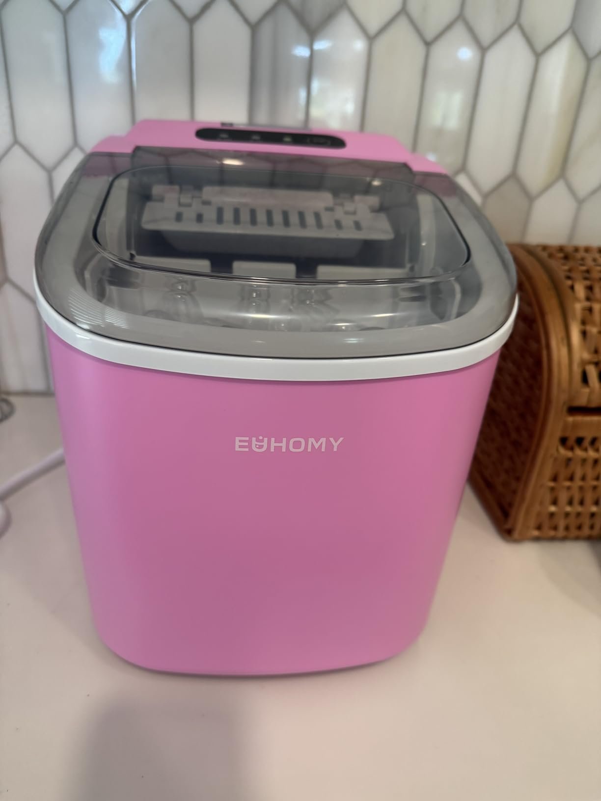 Hicon Ice Maker Machine 16M 16AL 26YB Home Ice Machine Dormitory Mini Ice Maker (16M With Handle) 15KG/24h photo review