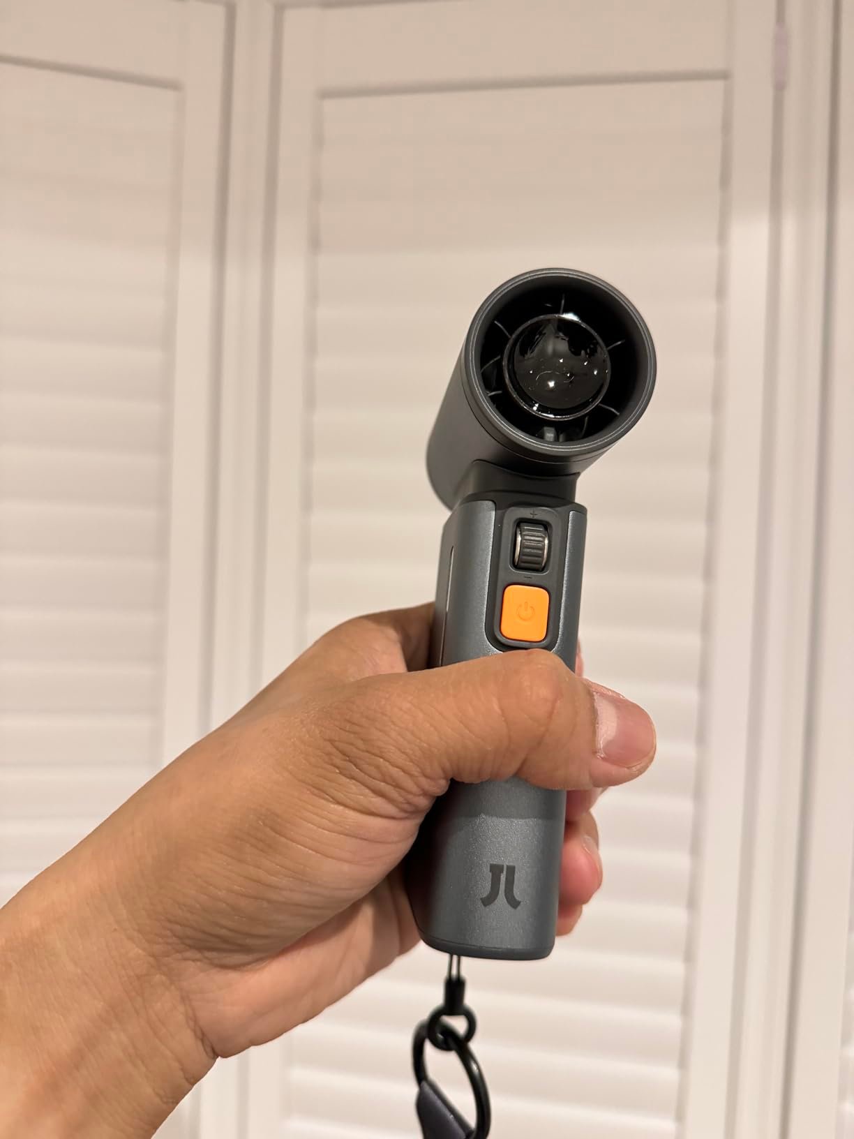 JISULIFE Portable Handheld Turbo Fan. 100 Speeds Adjustable Mini Personal Fan. 9000mAh USB Rechargeable Battery Operated. LED Display. Metal Shell with Accessories Gifts for Men Women Travel- Grey photo review