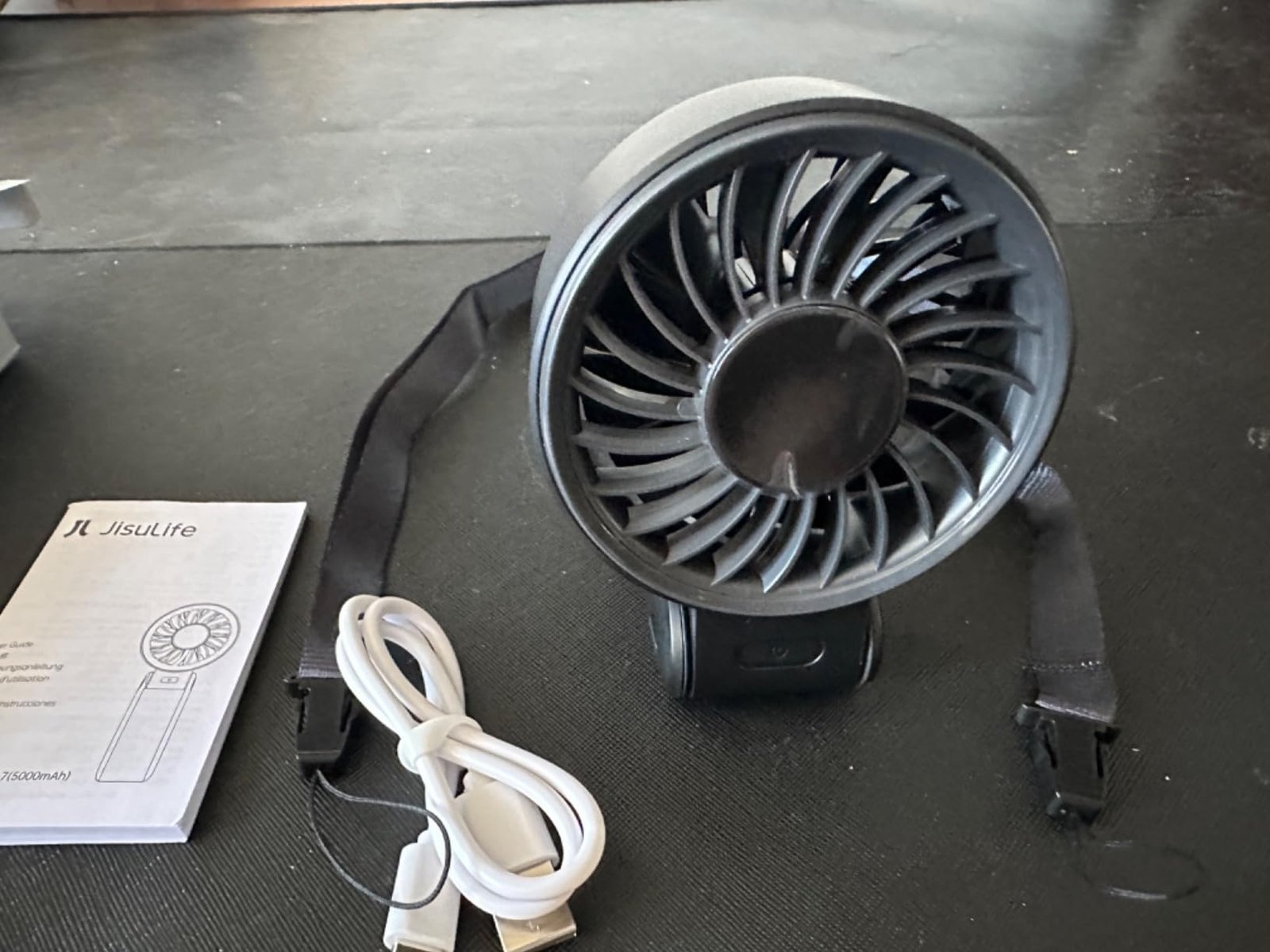JISULIFE Handheld Fan Life7 – Ultimate Flexibility: High-Power Motor. LED Display. 19.5 Hrs Cooling. 5000mAh Rechargeable. 5-Speed. Foldable Design. 3-IN-1 Portable Fan for Travel Cruise Beach(Grey) photo review