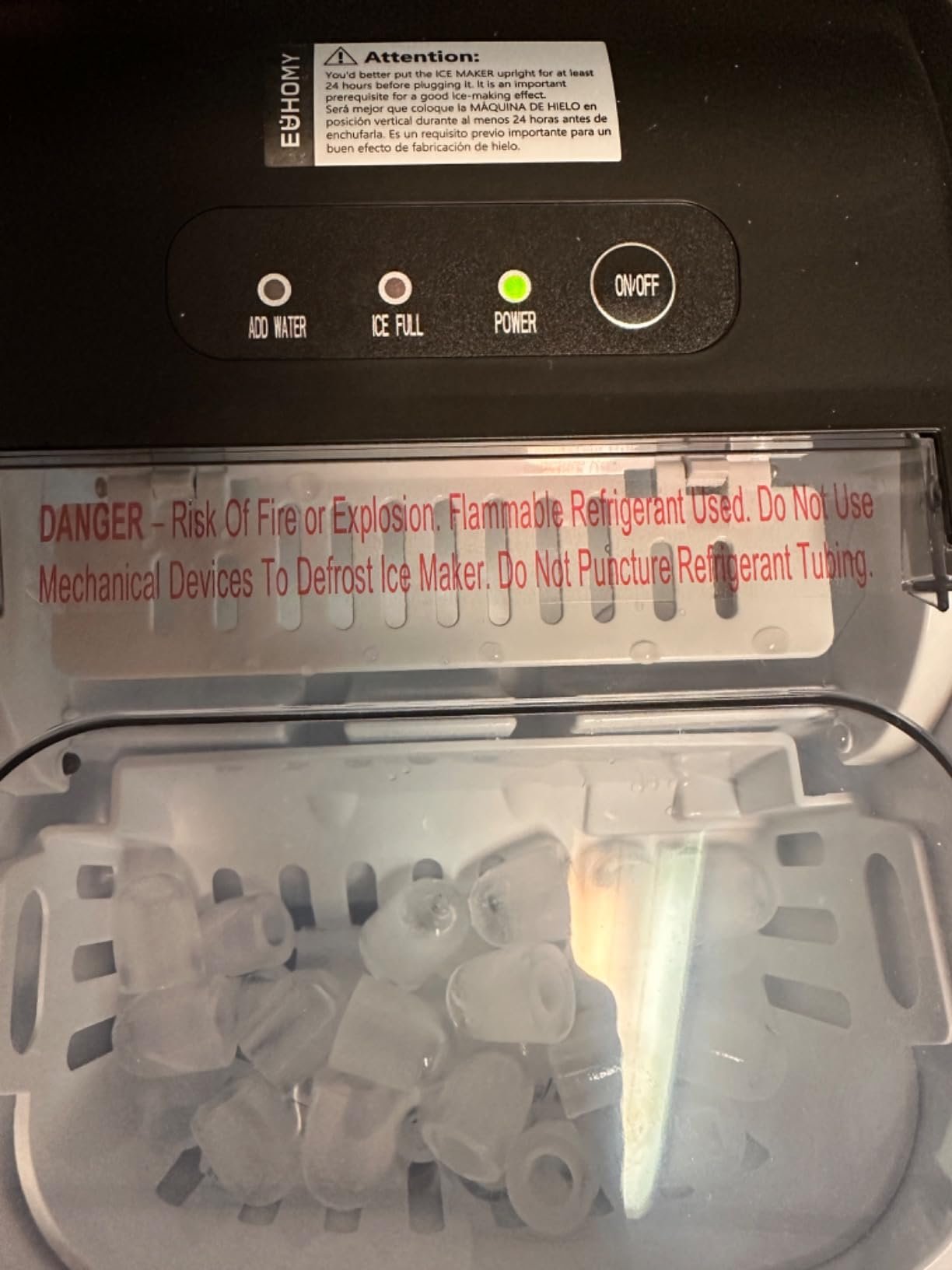 Hicon Ice Maker Machine 16M 16AL 26YB Home Ice Machine Dormitory Mini Ice Maker (16M With Handle) 15KG/24h photo review