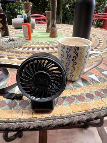 JISULIFE Handheld Fan Life7 – Ultimate Flexibility: High-Power Motor. LED Display. 19.5 Hrs Cooling. 5000mAh Rechargeable. 5-Speed. Foldable Design. 3-IN-1 Portable Fan for Travel Cruise Beach(Grey) photo review