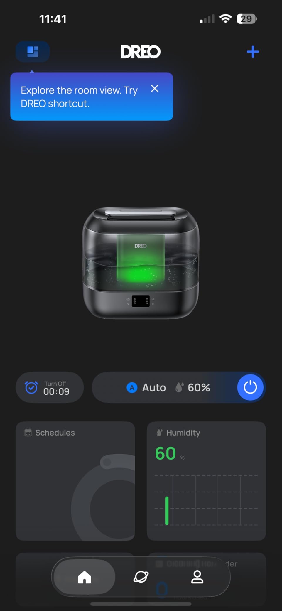 Dreo Smart Humidifiers for Bedroom. Top Fill 4L Supersized Humidifier Large Room with 28 dB. 36H Runtime. Touch/APP/Voice Control. Nightlight. Cool Mist Humidifiers for Baby. Plants. Indoor. Black photo review