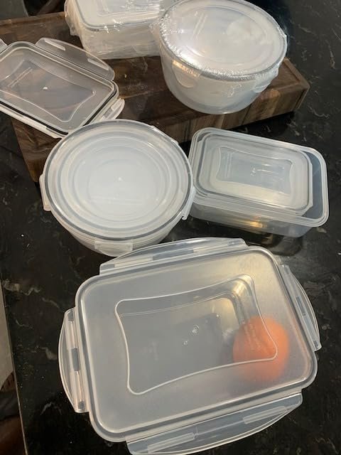 JSCARES 40 PCS Food Storage Containers with Lids Airtight (20 Lids &20 Containers) - Leakproof Meal-Prep Containers for Kitchen Storage Reusable Plastic Microwave/Dishwasher Safe with Labels & Pen photo review