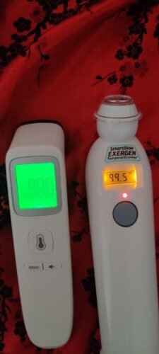 No-Touch Thermometer for Adults and Kids. Accurate Digital Baby Thermometer. Fever Alarm & Silent Mode. 2 in 1 Forehead & Object Mode photo review