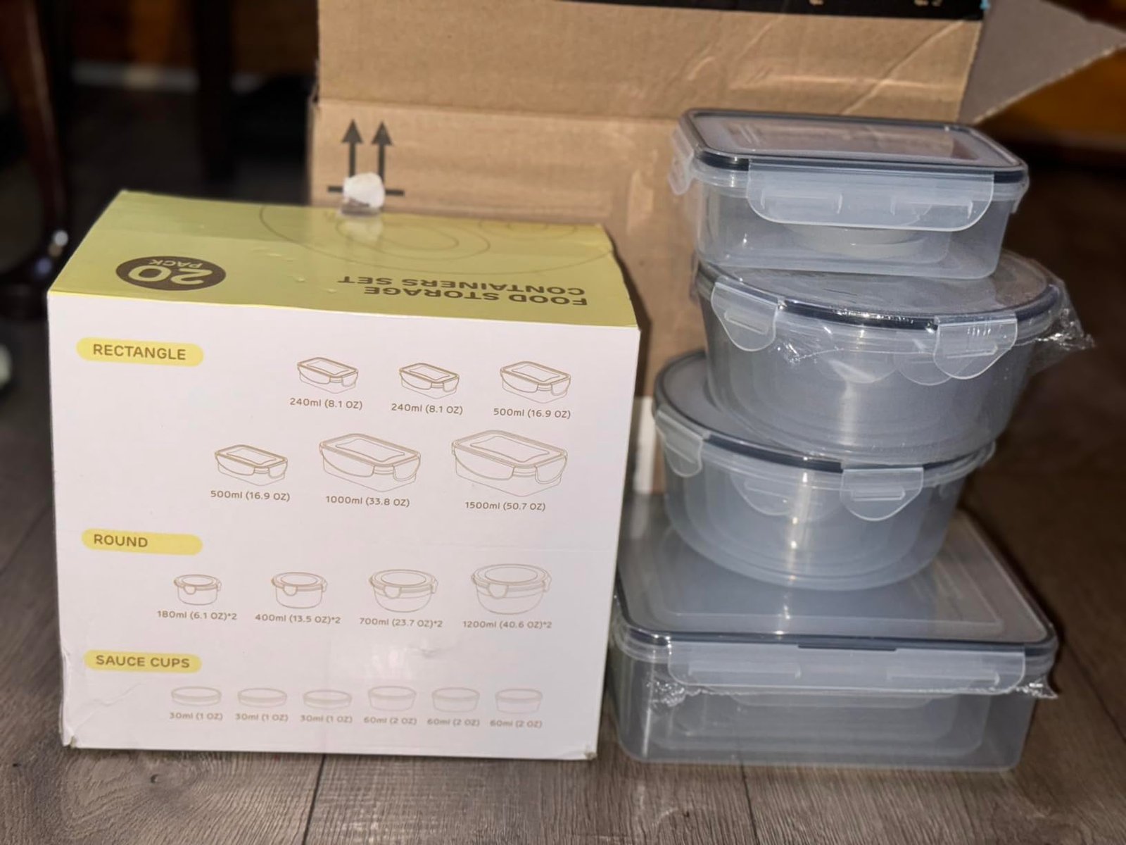 JSCARES 40 PCS Food Storage Containers with Lids Airtight (20 Lids &20 Containers) - Leakproof Meal-Prep Containers for Kitchen Storage Reusable Plastic Microwave/Dishwasher Safe with Labels & Pen photo review