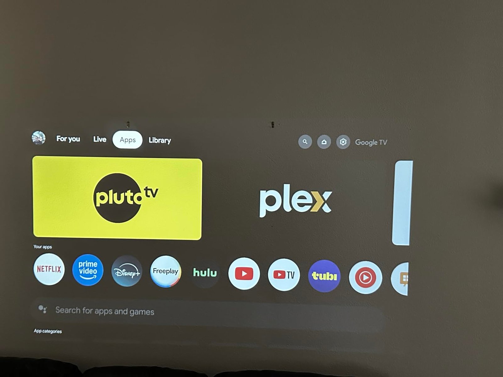Official Licensed Google TV Smart Projector. HAPPRUN 4K UHD Home Theater with Dolby Sound. Wi-Fi & Bluetooth. Built-in Streaming Apps. Compatible with Games Consoles & Smartphone. Indoor & Outdoor Use photo review