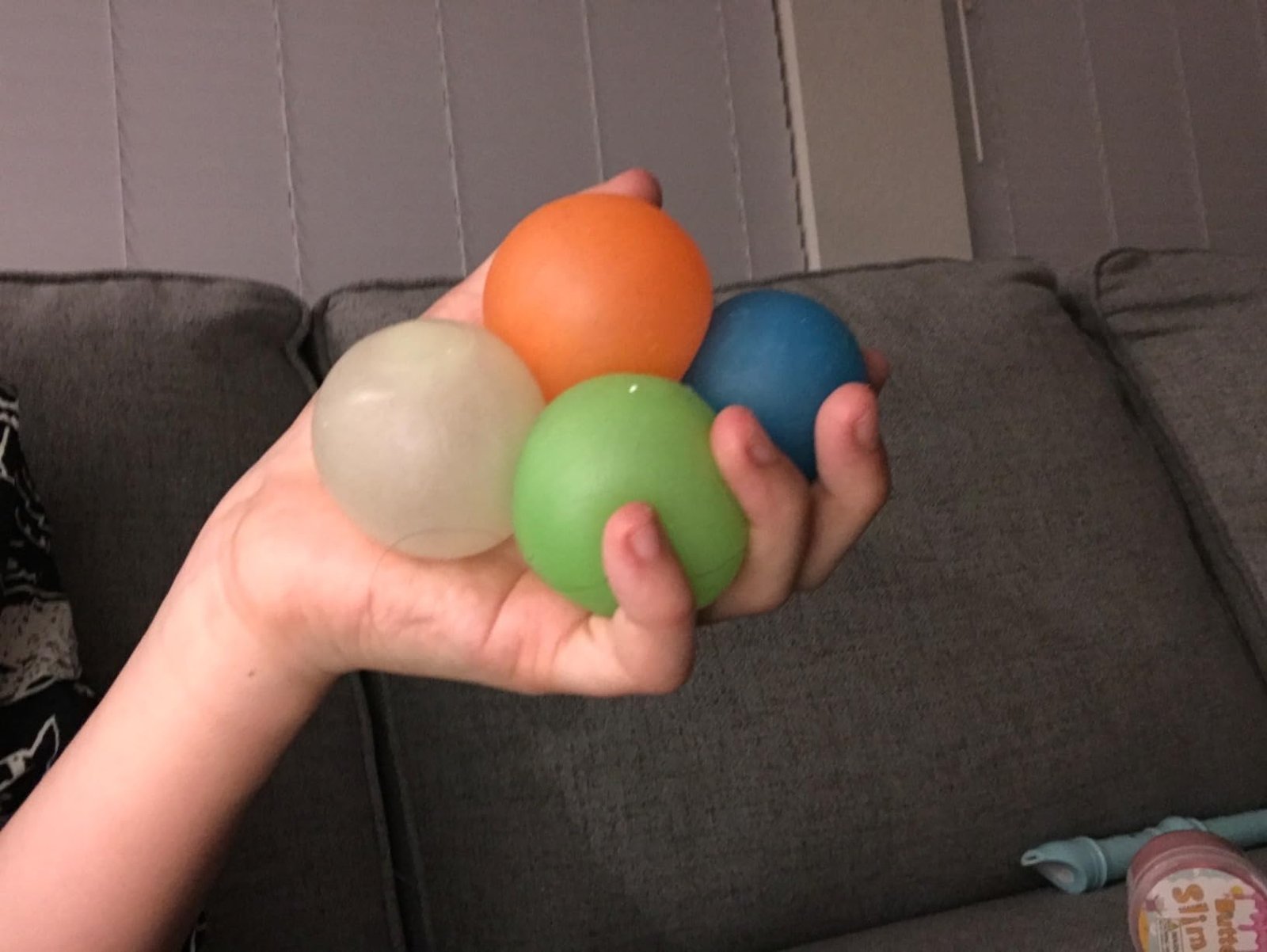 Glow in The Dark Sticky Balls That Stick to The Ceiling.Stress Balls for Kids and Adults.Glowing Sticky Balls.ASMR Cool Stuff for Teens.Elevated Balls.Ceiling Balls.Lumi Balls.Stocking Stuffers(4Pcs) photo review
