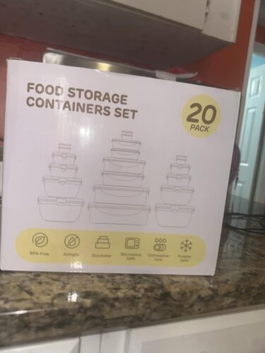 JSCARES 40 PCS Food Storage Containers with Lids Airtight (20 Lids &20 Containers) - Leakproof Meal-Prep Containers for Kitchen Storage Reusable Plastic Microwave/Dishwasher Safe with Labels & Pen photo review