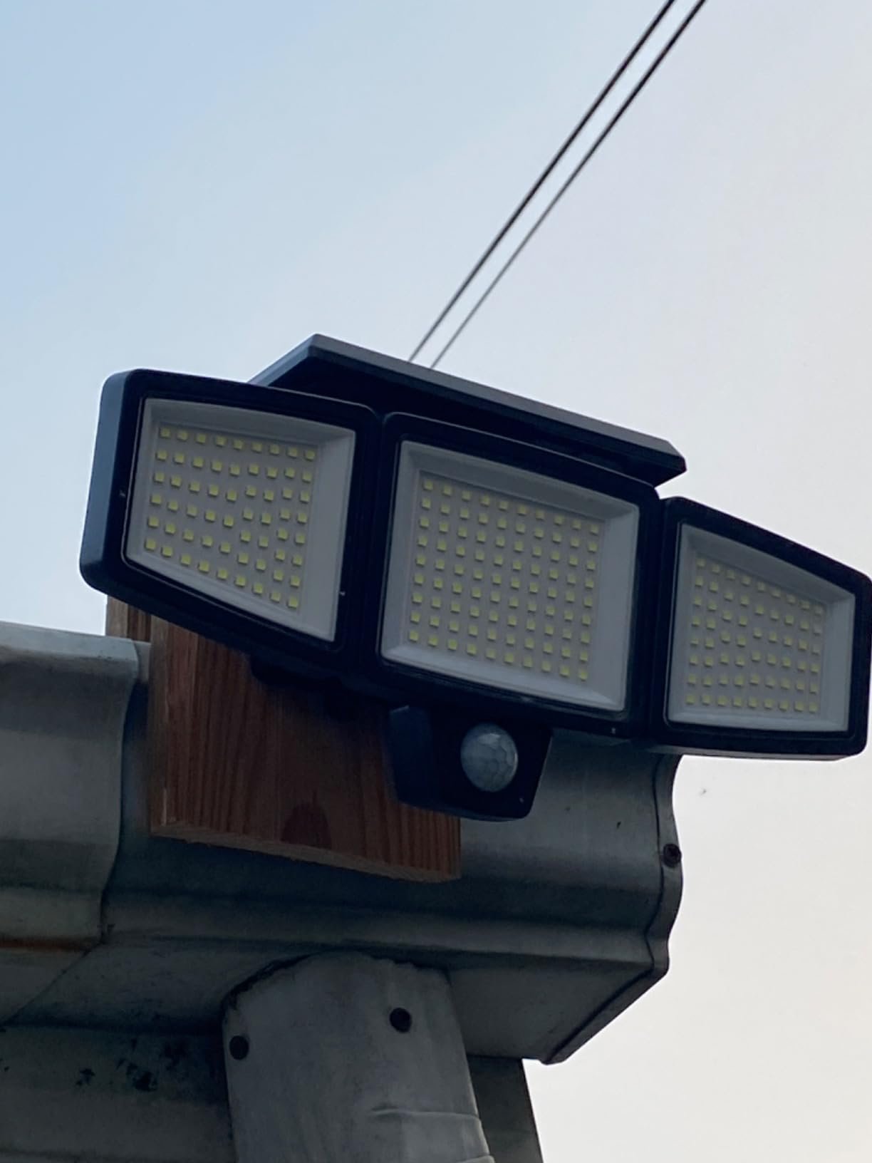 Tuffenough Solar Outdoor Lights 2500LM 210 LED Security Lights with Remote Control.3 Heads Motion Sensor Lights. IP65 Waterproof.270° Wide Angle Flood Wall Lights with 3 Modes(2 Packs) photo review