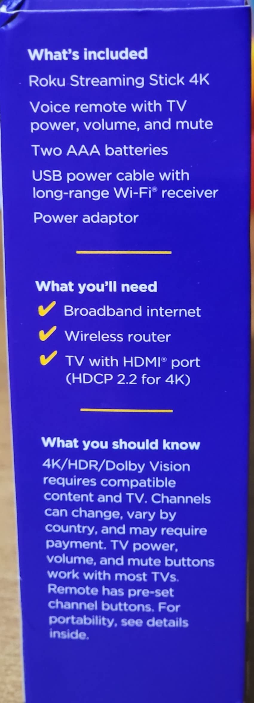 Roku Streaming Stick 4K - HDR & Dolby Vision Roku Streaming Device for TV with Voice Remote & Long-Range Wi-Fi - Free & Live TV photo review