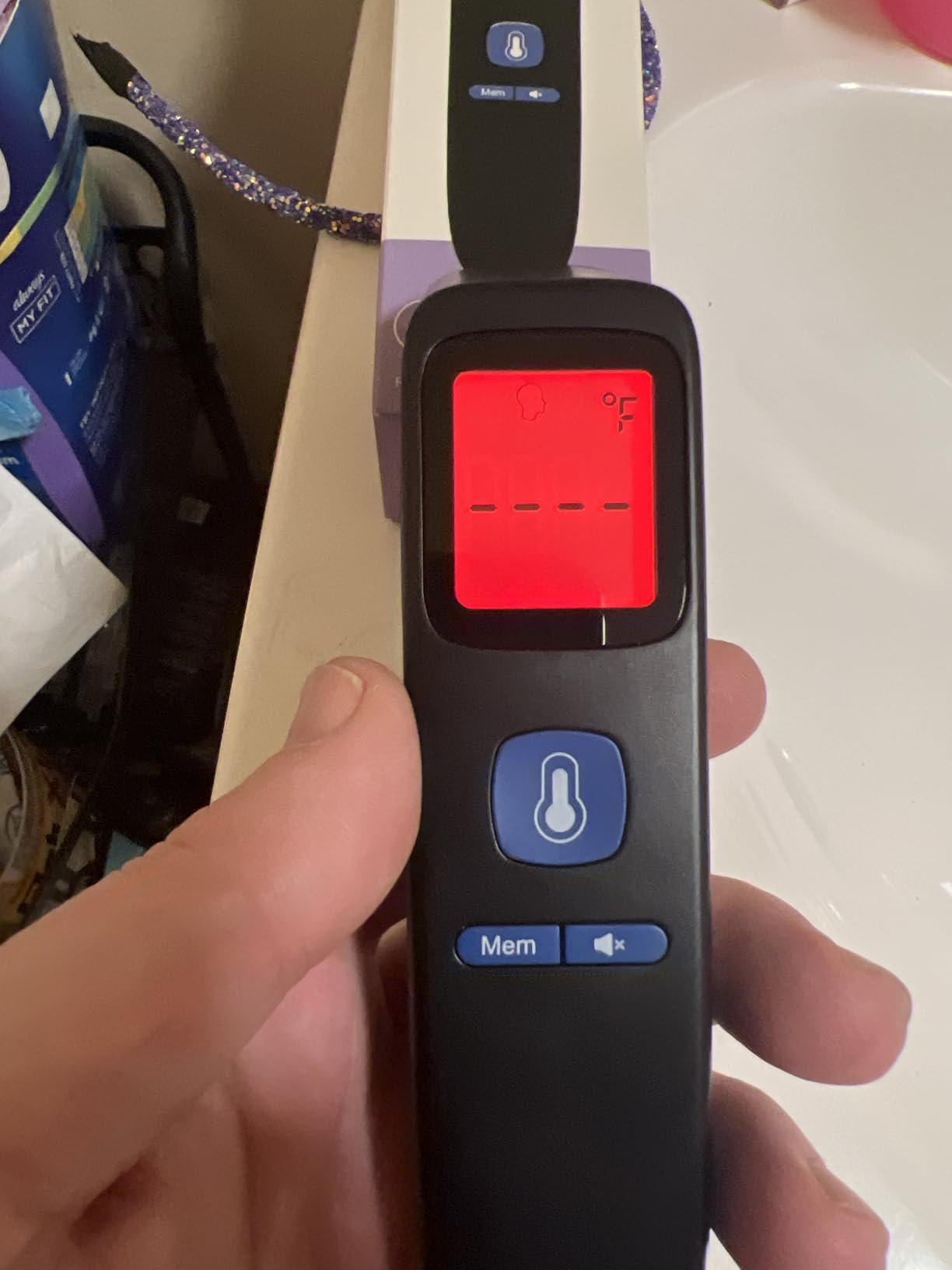 No-Touch Thermometer for Adults and Kids. Accurate Digital Baby Thermometer. Fever Alarm & Silent Mode. 2 in 1 Forehead & Object Mode photo review