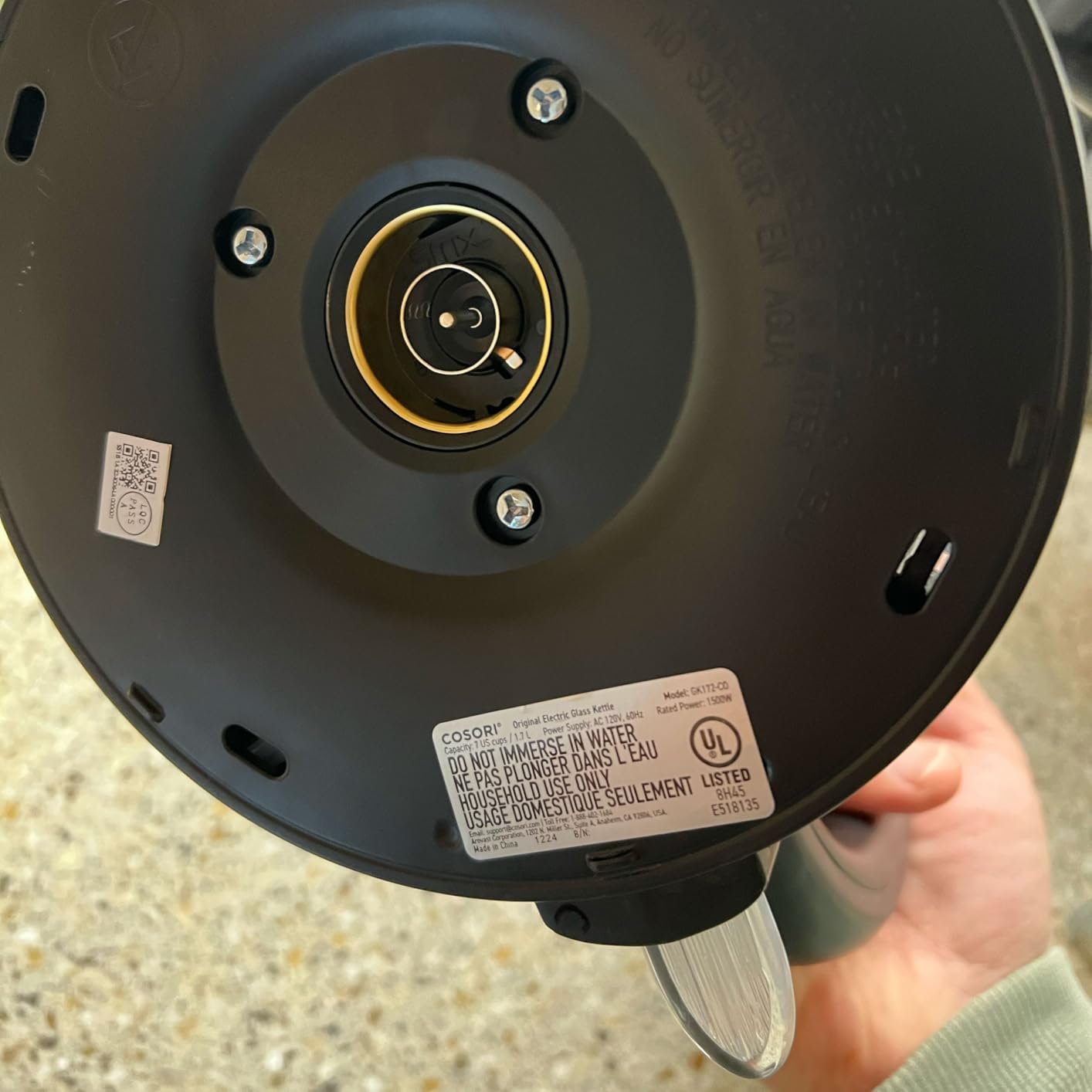 Cosori Electric Kettle. No Plastic Contact With Water. Wide Mouth For Easy Cleaning. Auto Shut Off. 1.7L Tea Kettle & Hot Water Boiler. Water Heater & Teapot. Borosilicate Glass. Black. 1500W photo review