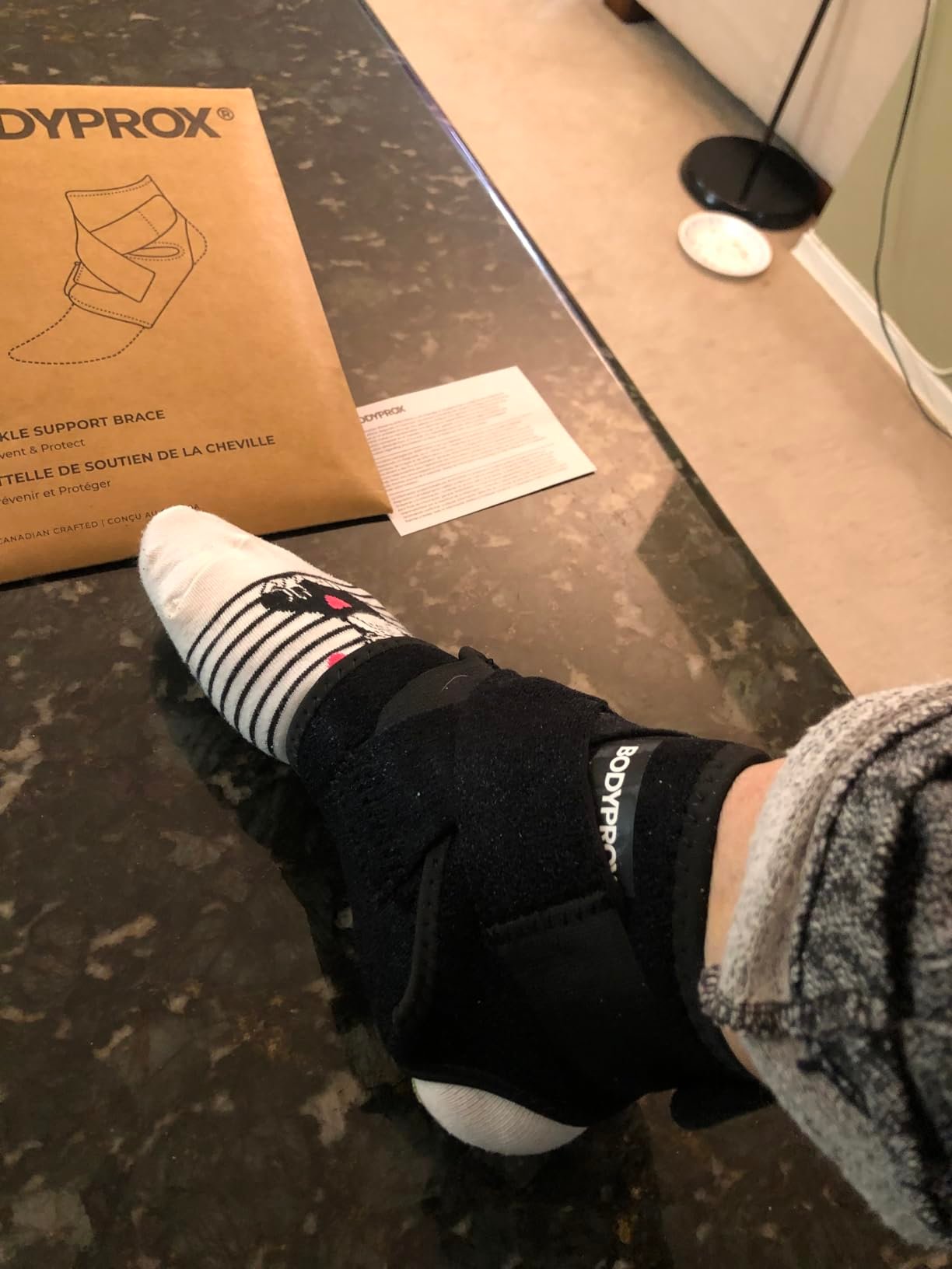 Bodyprox Ankle Support Brace. Breathable Neoprene Sleeve. Adjustable Wrap! (1 Pack) photo review