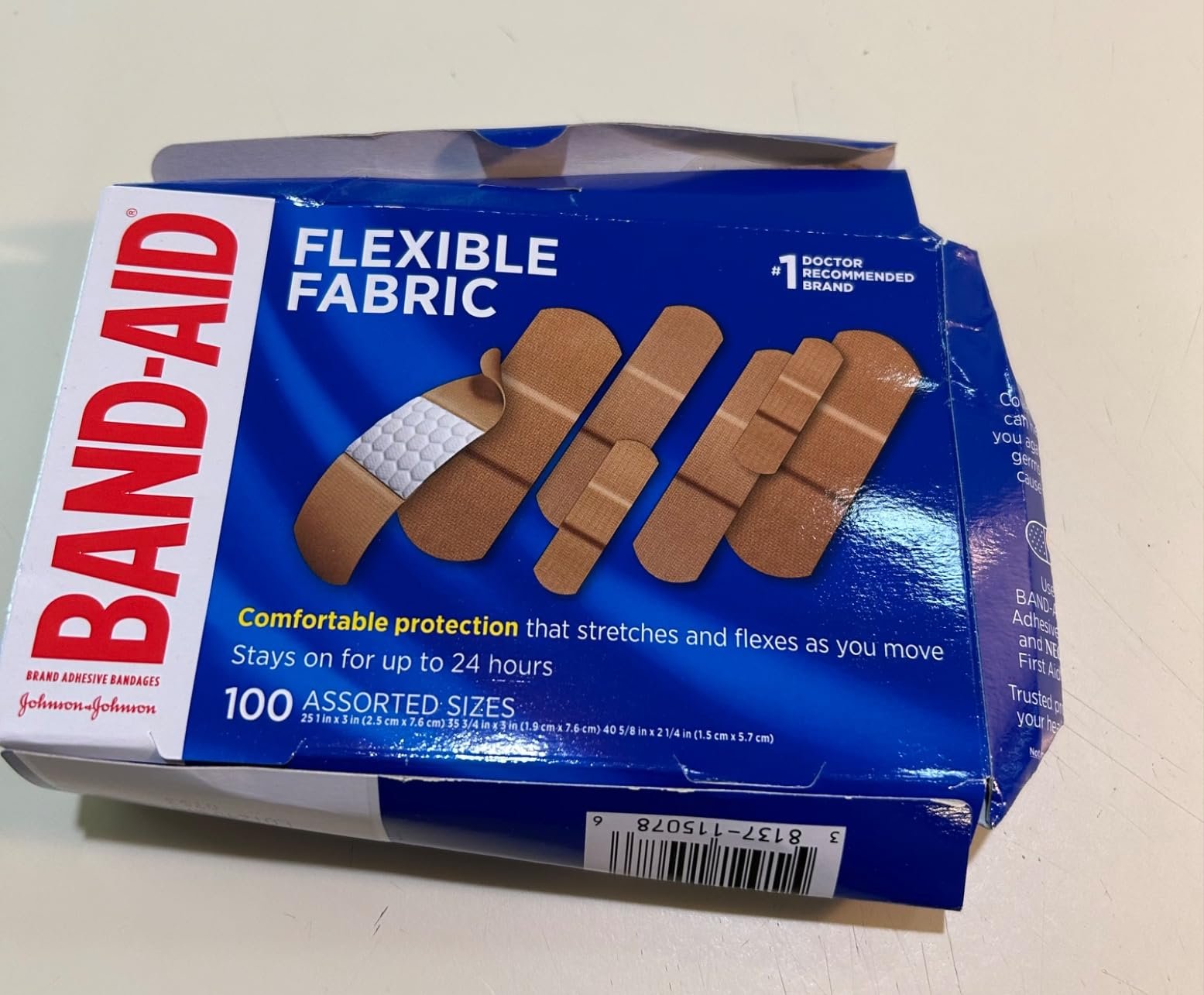 Band-Aid Brand Flexible Fabric Adhesive Bandages. Comfortable Flexible Protection & Wound Care of Minor Cuts & Scrapes. Quilt-Aid Technology to Cushion Painful Wounds. All One Size. 30 ct photo review