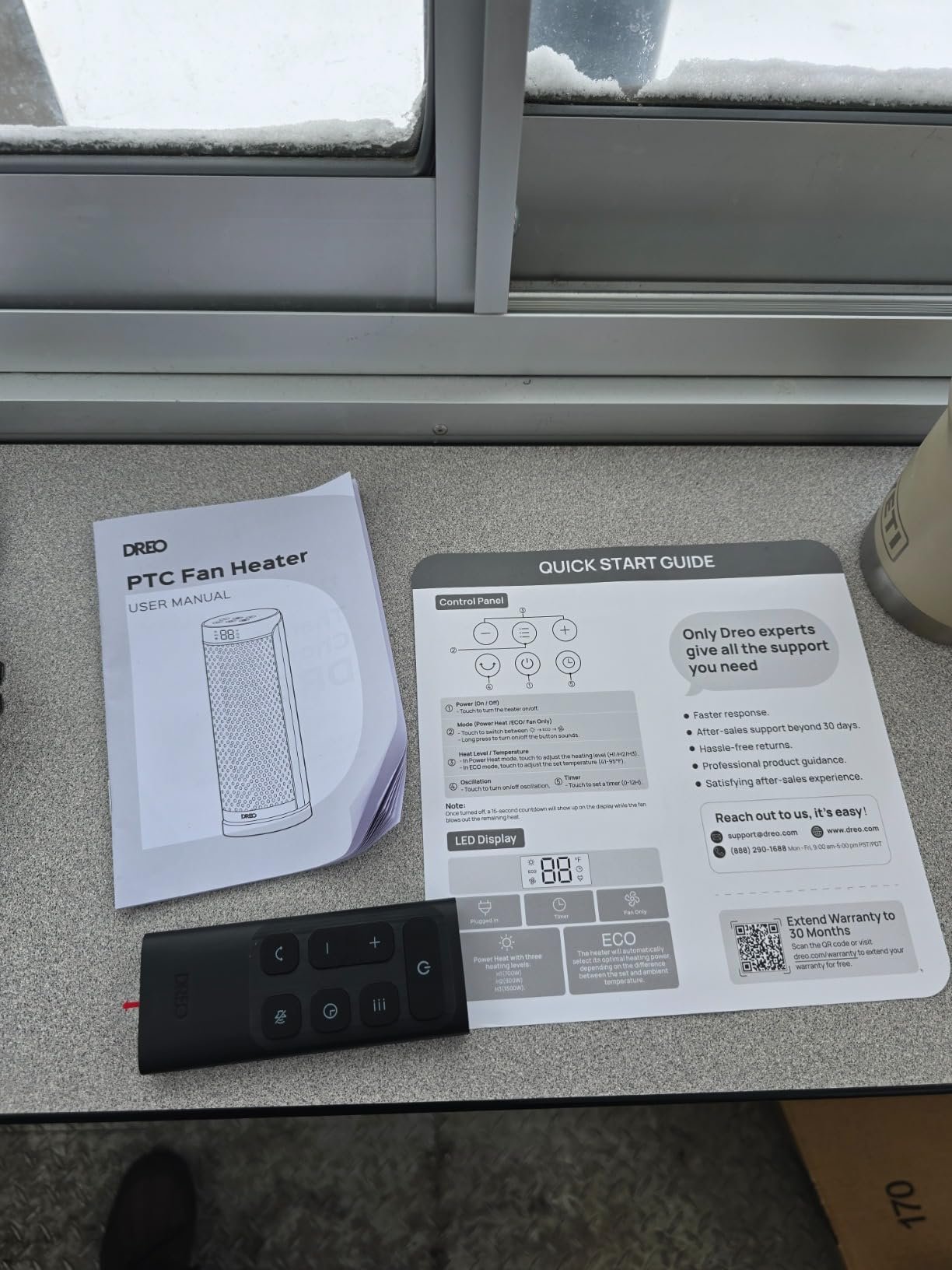 DREO Space Heater. 1500W Electric Heaters for Indoor Use with Thermostat. 70° Oscillation. 8 Safety Protections. 5 Modes. Remote. 12H Timer. Quiet Portable Heater for Office. Bedroom. Large Room photo review