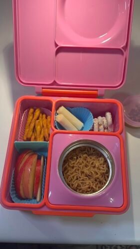 Omie OmieBox Bento Box for Kids - Insulated Lunch Box with Leak Proof Food Jar - 3 Compartments. 2 Temperature Zones - (Meadow) photo review