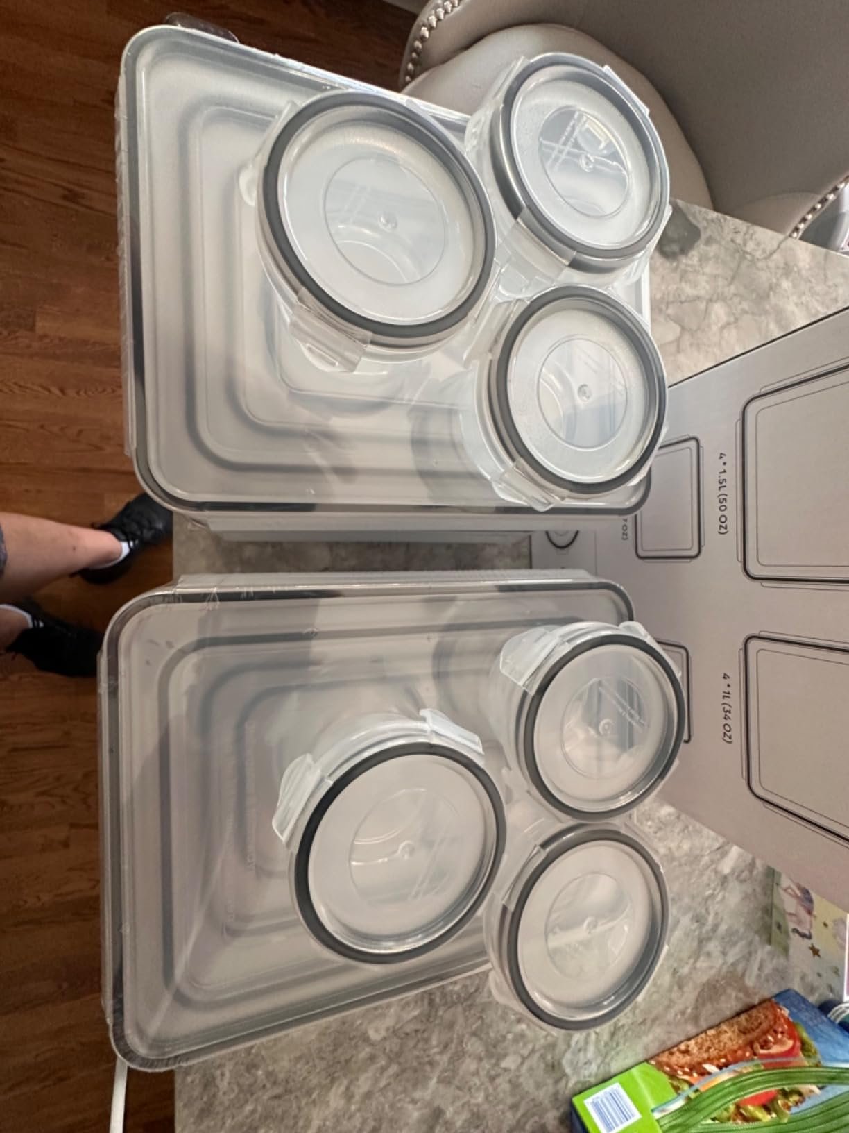 JSCARES 40 PCS Food Storage Containers with Lids Airtight (20 Lids &20 Containers) - Leakproof Meal-Prep Containers for Kitchen Storage Reusable Plastic Microwave/Dishwasher Safe with Labels & Pen photo review