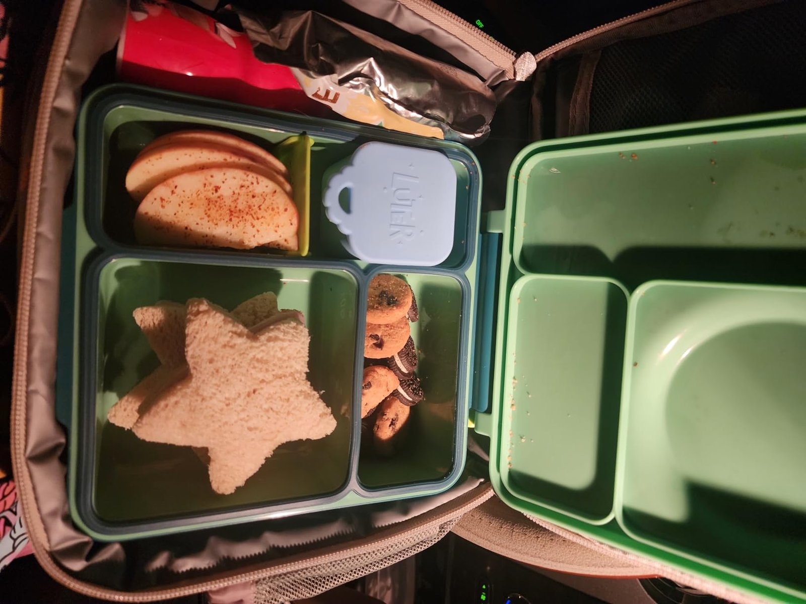 Omie OmieBox Bento Box for Kids - Insulated Lunch Box with Leak Proof Food Jar - 3 Compartments. 2 Temperature Zones - (Meadow) photo review