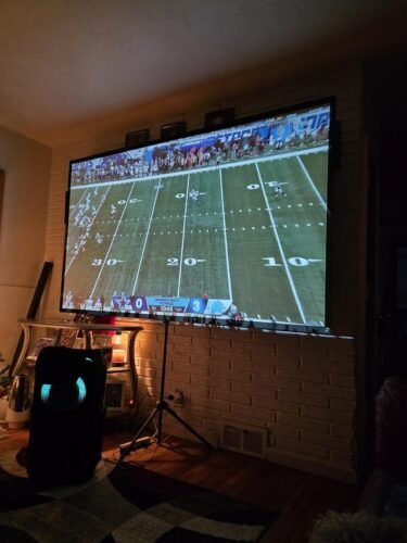 Official Licensed Google TV Smart Projector. HAPPRUN 4K UHD Home Theater with Dolby Sound. Wi-Fi & Bluetooth. Built-in Streaming Apps. Compatible with Games Consoles & Smartphone. Indoor & Outdoor Use photo review