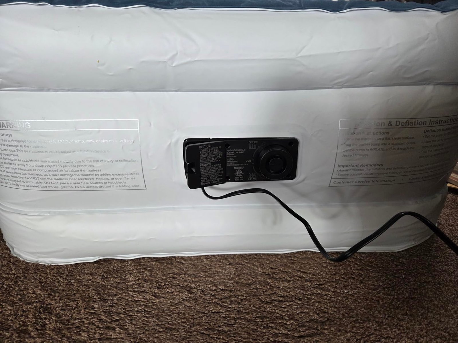 Queen Air Mattress with Built-in Pump. 18 Raised Blow Up Mattress. 800 lbs Max Honeycomb Air Bed. 48Hr Leak-Proof Test. 3min Inflatable Mattress for Home. Guests. Camping. Colchones inflables photo review