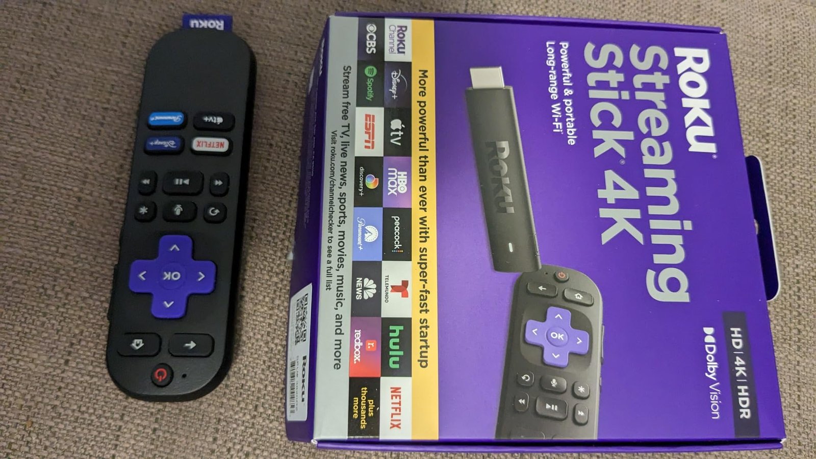 Roku Streaming Stick 4K - HDR & Dolby Vision Roku Streaming Device for TV with Voice Remote & Long-Range Wi-Fi - Free & Live TV photo review