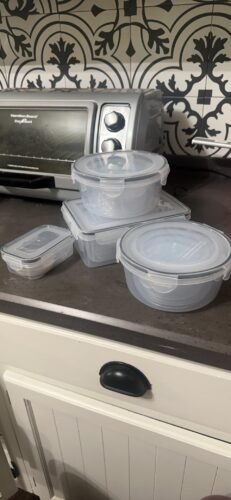 JSCARES 40 PCS Food Storage Containers with Lids Airtight (20 Lids &20 Containers) - Leakproof Meal-Prep Containers for Kitchen Storage Reusable Plastic Microwave/Dishwasher Safe with Labels & Pen photo review