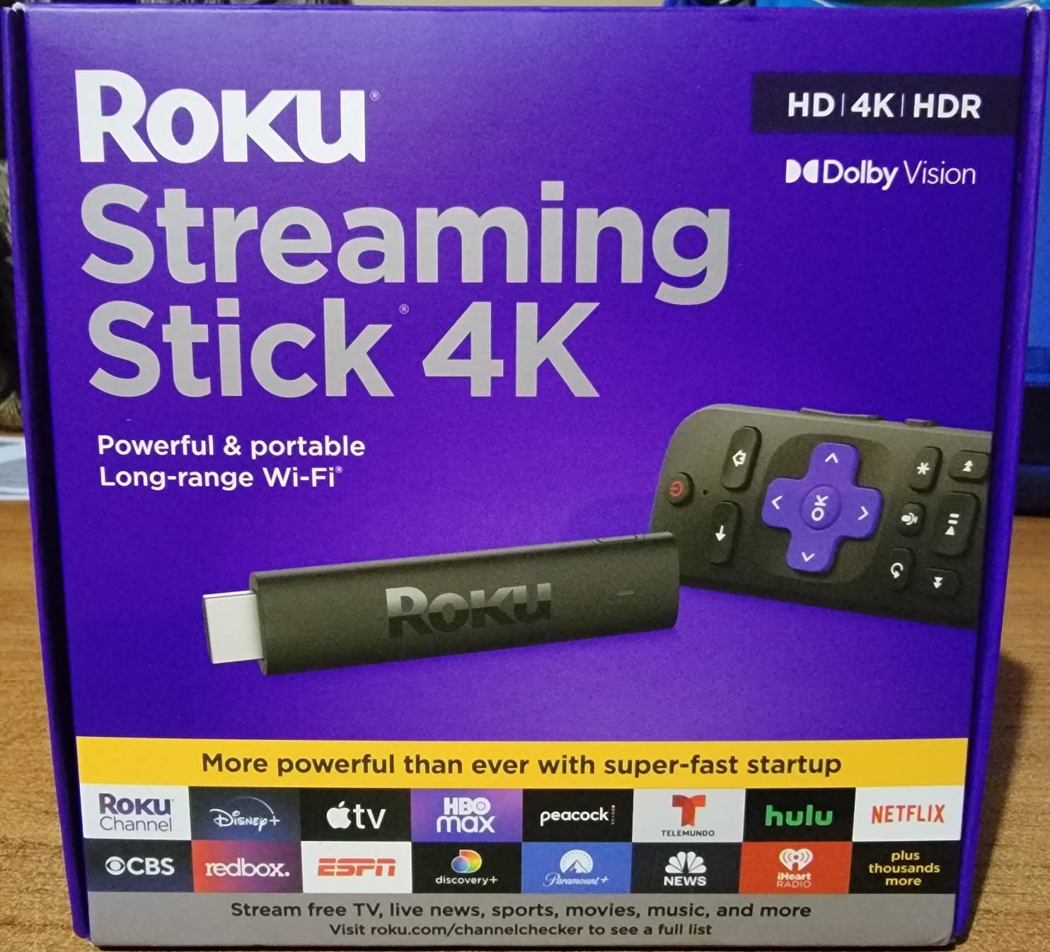 Roku Streaming Stick 4K - HDR & Dolby Vision Roku Streaming Device for TV with Voice Remote & Long-Range Wi-Fi - Free & Live TV photo review