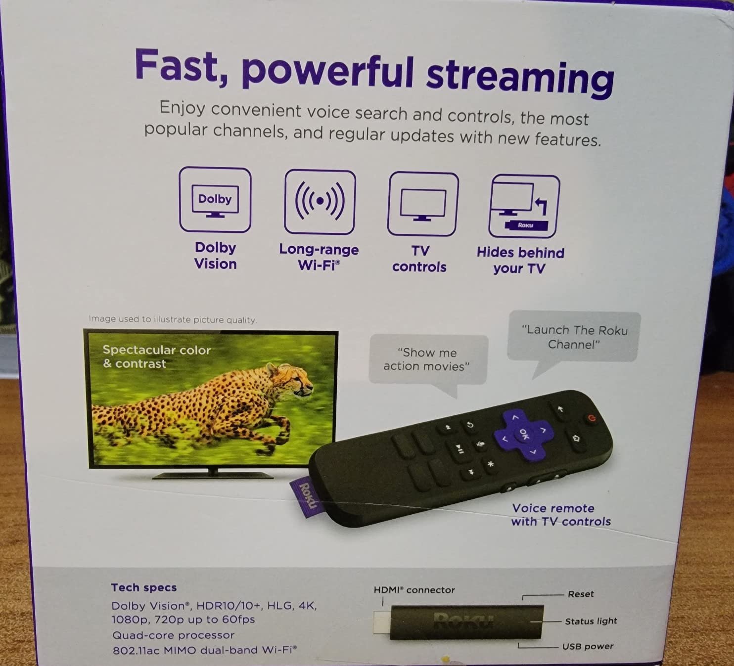 Roku Streaming Stick 4K - HDR & Dolby Vision Roku Streaming Device for TV with Voice Remote & Long-Range Wi-Fi - Free & Live TV photo review