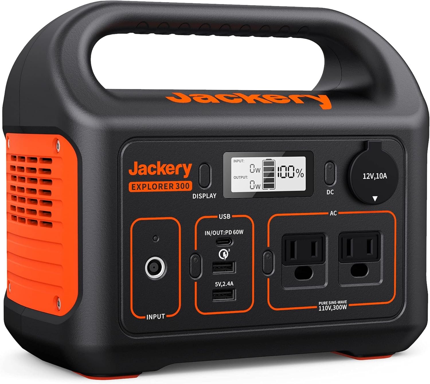 Jackery Portable Power Station Explorer 300. 293Wh Backup Lithium Battery. Solar Generator for Outdoors Camping Travel Hunting Blackout (Solar Panel Optional)