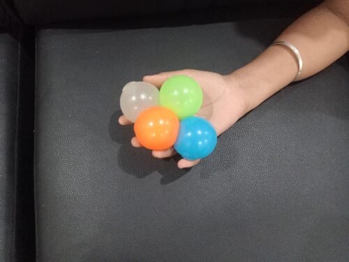 Glow in The Dark Sticky Balls That Stick to The Ceiling.Stress Balls for Kids and Adults.Glowing Sticky Balls.ASMR Cool Stuff for Teens.Elevated Balls.Ceiling Balls.Lumi Balls.Stocking Stuffers(4Pcs) photo review